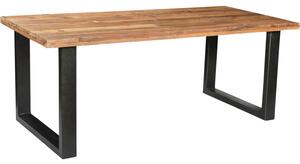 Drevený jedálenský stôl s kovovými nohami
