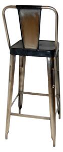 Kodanská barová stolička - lesklá s kožou