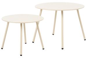 Sada 2 záhradných konferenčných stolíkov béžová oceľ 50 x 50 x 40/60 x 60 x 45 cm práškovo lakované odolné moderný štýl