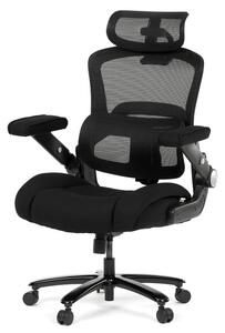 KA-N1313 BK, Ergonomická kancelárska stolička, čierna látka, sieťovina, 180 kg