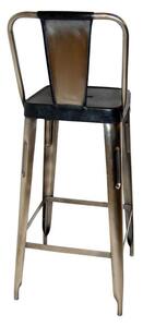 Kodanská barová stolička - lesklá s kožou