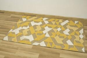 Šnúrkový koberec Reni 24526/682 - romby med / žltý / krém