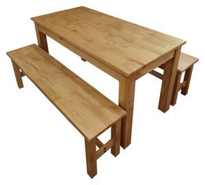 Stôl 140x70 + 2 lavice CORONA 2 vosk