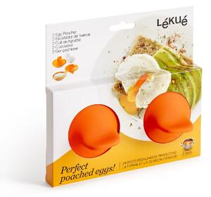 Súprava 2 oranžových silikónových formičiek na stratené vajce Lékué Pouched
