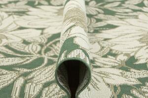 Šnúrkový koberec Foggia 16704/640 - kvety zeleň / krém