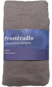 JERRY FABRICS Prostěradlo Jersey Sivá Bavlna, 180/200 cm