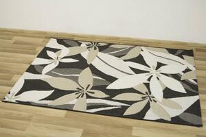 Šnúrkový koberec Foggia 16701/690 - kvety krém / antracit
