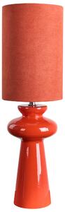 Stolná nočná lampa červená keramický podstavec tienidlo z umelého semišu 62 cm moderný štýl obývacia izba spálňa