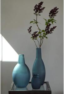 Elegantná sklenená váza Roberto - matná modrá