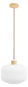 Biele závesné svietidlo so skleneným tienidlom ø 30 cm Argalo – House Nordic