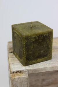 Zelená voňavá sviečka v tvare kocky 7cm