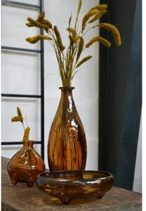 Sklenená váza Melvin - tmavá jantárová