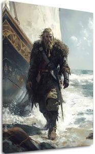 Obraz na plátne Viking na Pobreží - Historický Motív