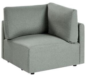 Rohový sedací diel zelené látkové čalúnenie 1-miestny modul minimalistický moderný štýl obývacia izba