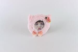 Ružový plyšový detský fotorámik v dizajne mačičky