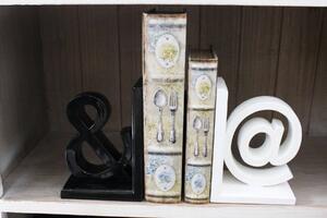 Biele a čierne zarážky na knihy 21cm 2-set