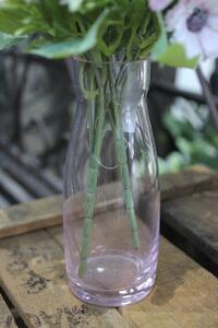 Ružová sklenená váza na kvety 15cm