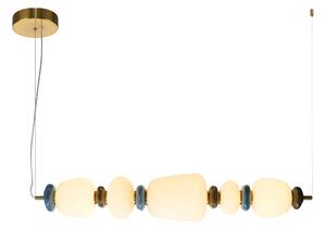 Italux PND-94981-5A-GD LED závesné stropné svietidlo Evans | 26W integrovaný LED zdroj | 3000K | zlatá | opálová