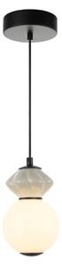 Italux PND-94921-1A-BK LED závesné stropné svietidlo Balos | 5W integrovaný LED zdroj | 3000K | čierna | sivá | opálová