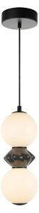 Italux PND-94921-2A-BK LED závesné stropné svietidlo Balos | 10W integrovaný LED zdroj | 3000K | čierna | sivá | opálová