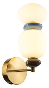Italux WL-94981-1B-GD LED nástenné svietidlo Evans | 12W integrovaný LED zdroj | 3000K | zlatá | opálová
