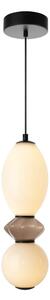 Italux PND-94921-2B-BK LED závesné stropné svietidlo Balos | 12W integrovaný LED zdroj | 3000K | čierna | hnedá | opálová