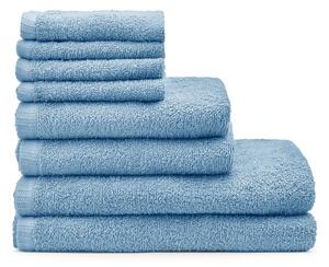 Modré rýchloschnúce/froté bavlnené uteráky a osušky v súprave 8 ks Quick Dry – Catherine Lansfield