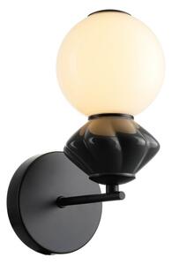 Italux WL-94921-1B-BK LED nástenné svietidlo Balos | 5W integrovaný LED zdroj | 3000K | čierna | sivá | opálová
