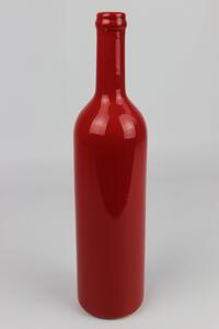 Červená keramická váza v tvare fľaše 32 cm