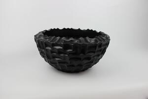 Čierny okrúhly glamour kvetináč 39 cm