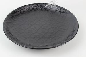 Čierna okrúhla keramická miska na ovocie 34 cm