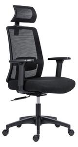 Kancelárska ergonomická stolička DELFO — sieť/látka, čierna