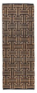 Čierny/v prírodnej farbe ručne tkaný behúň s prímesou juty 80x230 cm Meander Jute – Flair Rugs