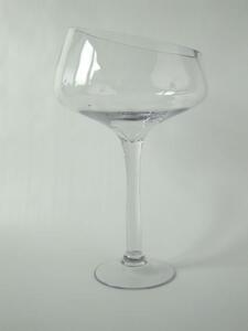 Priehľadný sklenený dekoračný pohár na stopke 40cm