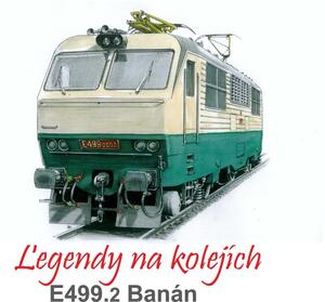 Ceduľa Lokomotiva E499.2 Banán - ceduľa 29cm x 20cm Plechová tabuľa