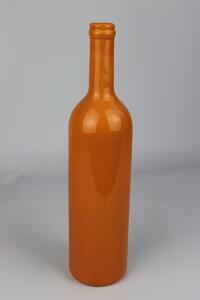 Oranžová keramická váza v tvare fľaše 32cm
