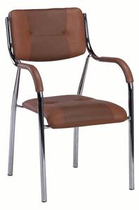 TEMPO Stohovateľná stolička, hnedá, ILHAM
