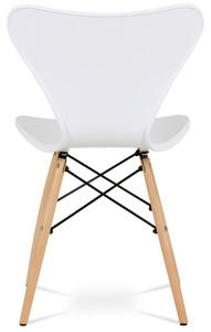 Stolička s plastovým sedákom a operadlom biela (a-742 biela)