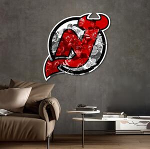 Farebný HDF obraz logo New Jersey Devils