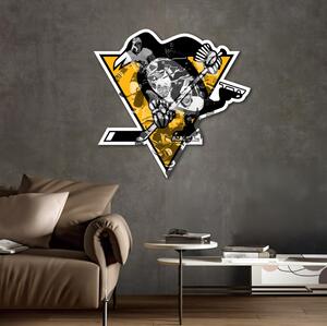 Farebný HDF obraz logo Pittsburgh Penguins