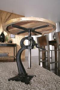 INDUSTRY Príručný stolík 75x75 cm - čierny podstavec, staré drevo
