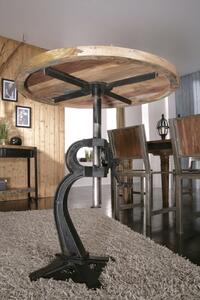 INDUSTRY Príručný stolík 75x75 cm - čierny podstavec, staré drevo