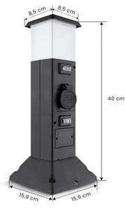 Brilagi - Vonkajšie svietidlo so 2 zásuvkami SCHUKO 1xE14/15W/230V IP44 čierne
