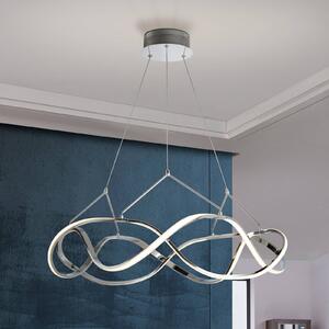 LED závesné svietidlo Molly, chróm, stmievateľné, Ø 80 cm