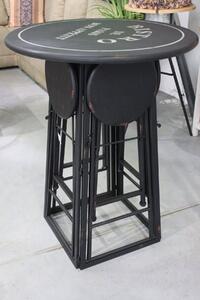 Čierny barový rozkladací stôl so stoličkami
