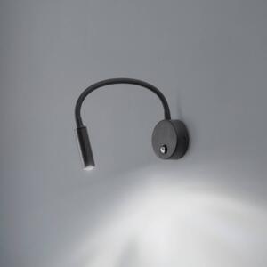 Nástenná lampa Lagos, 45 cm, čierna, lampa na čítanie, nastaviteľná, G9