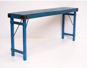 Originálny starý konzolový stolík - modrý