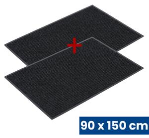 Odolná vstupná kobercová rohož s PVC 1+1 ZADARMO, 90 x 150 cm, čierna