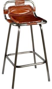 Barová stolička Rick s koženým sedadlom