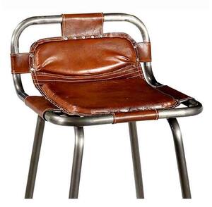 Barová stolička Rick s koženým sedadlom